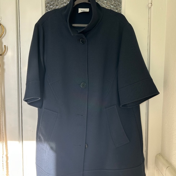 Akris Punto Navy Wool Coat - Picture 2 of 4